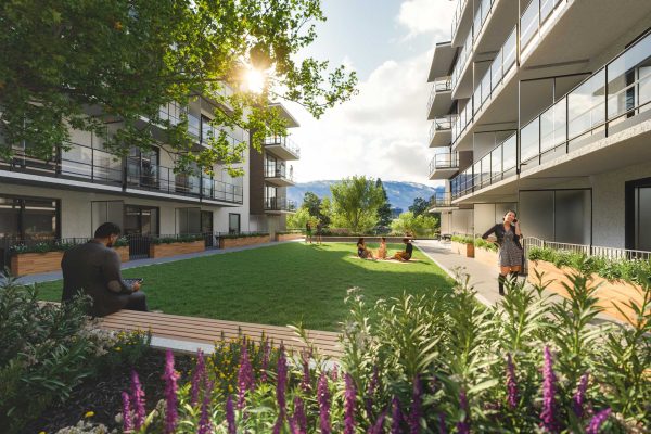 five crossings kelowna courtyard